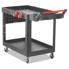 Heavy Duty Adaptable Utility Cart, Plastic, 2 Shelves, 500 lb Capacity, 25.2